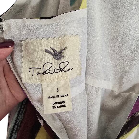 Anthropologie Tabitha Womens Abstract Floral Sleeveless Midi Dress Multicolor 6 - Picture 5 of 7